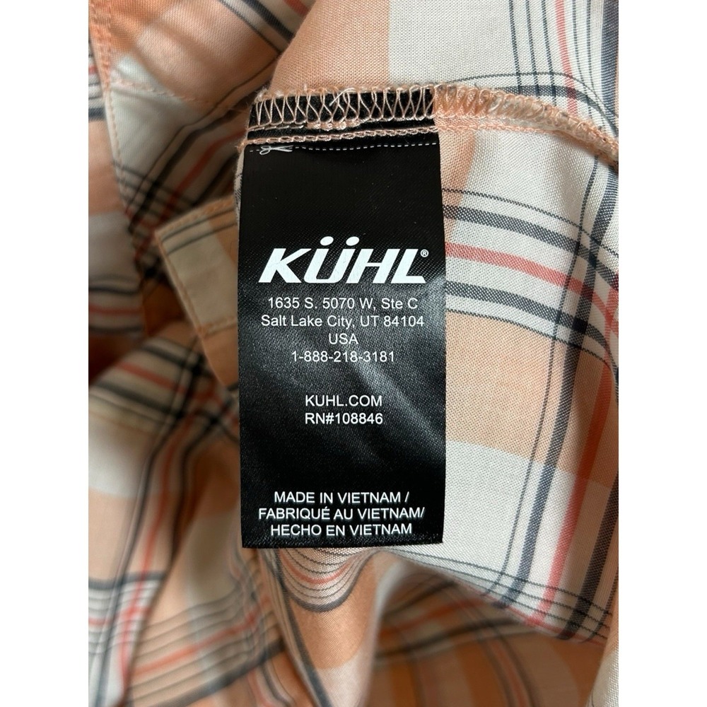 KUHL Women's Hadley Long Sleeve Plaid Button Up Shirt Small Pink Salmon 8049 - Picture 9 of 14